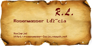 Rosenwasser Lúcia névjegykártya